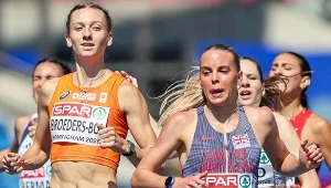 Femke Broeders-Bol i Keely Hodgkinson w Birmingham