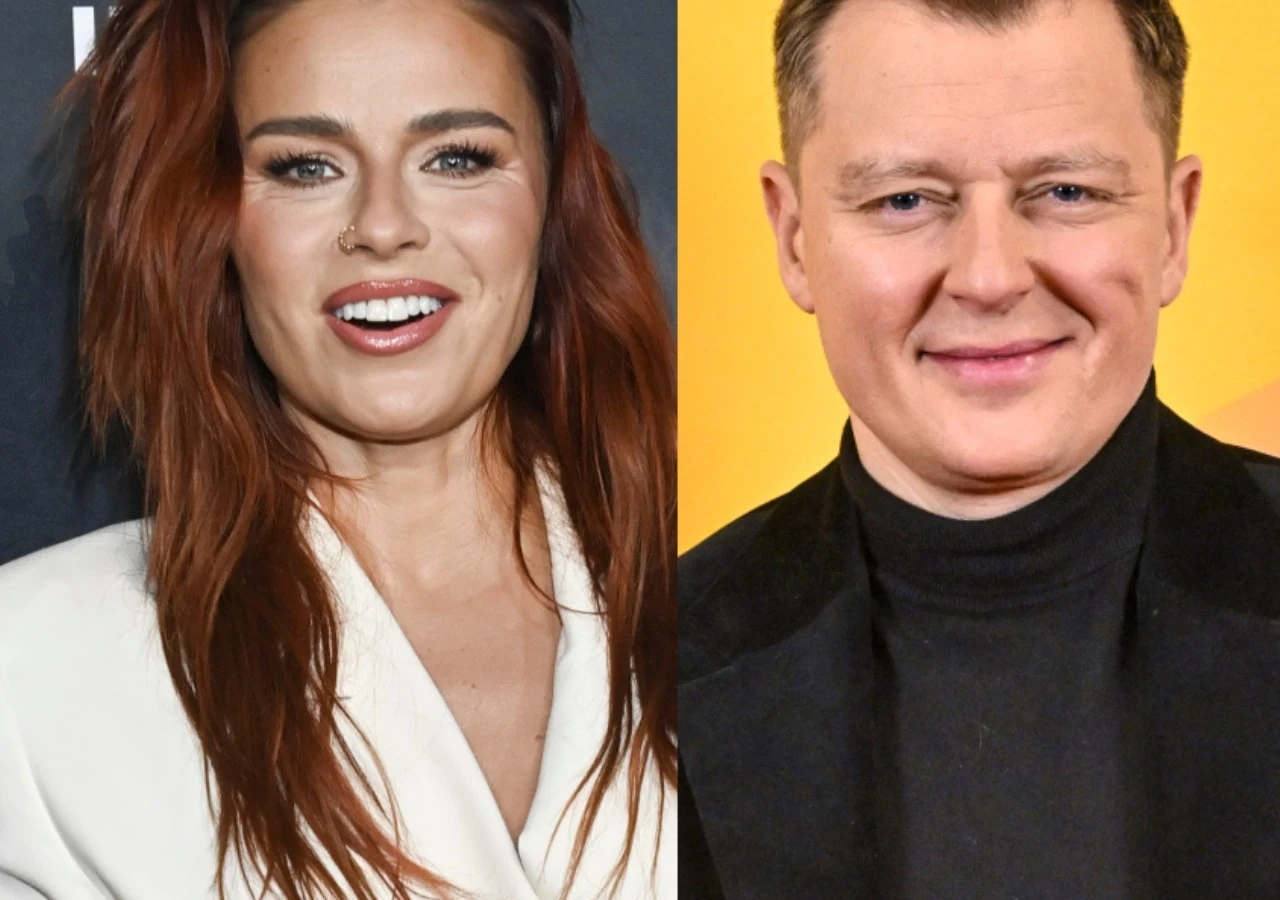 Natasza Urbańska, Rafał Brzozowski Portret Nataszy Urbańskiej i Rafała Brzozowskiego. Kobieta w białym stroju, mężczyzna w ciemnym golfie.