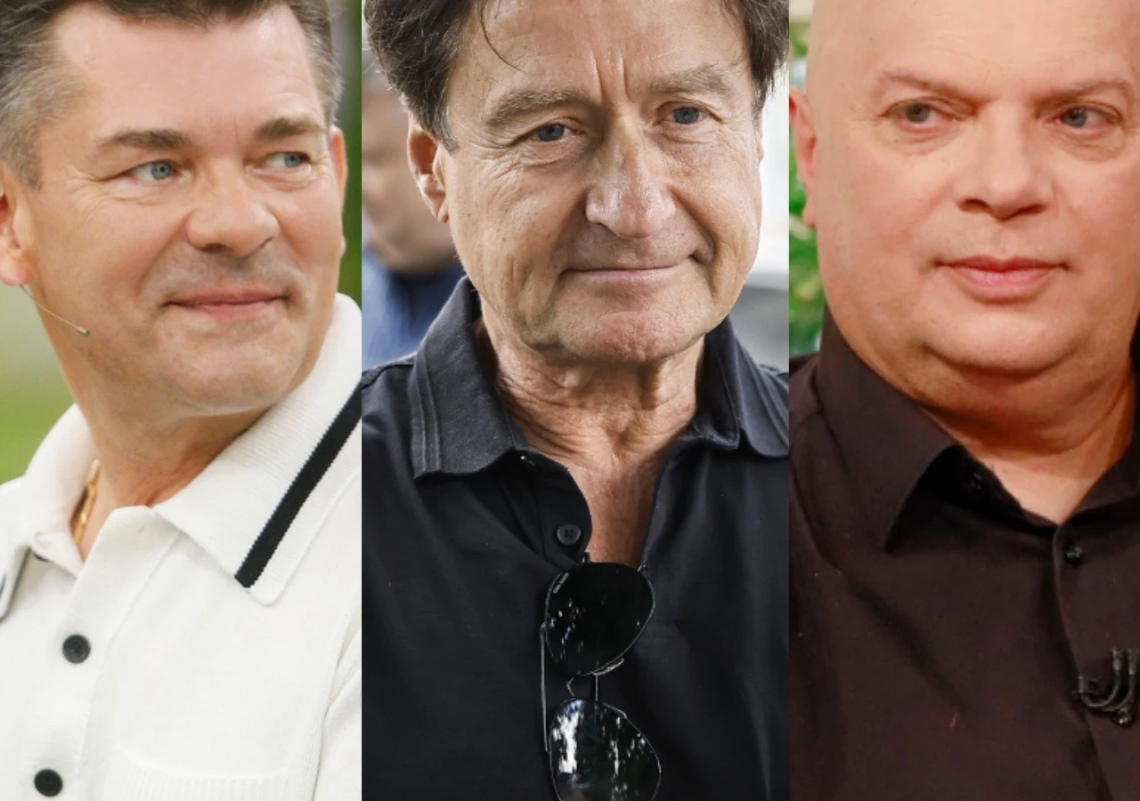 Zenek Martyniuk, Jacek Kawalec, Krzysztof Skiba Zenek Martyniuk, Jacek Kawalec i Krzysztof Skiba stoją obok siebie na neutralnym tle.