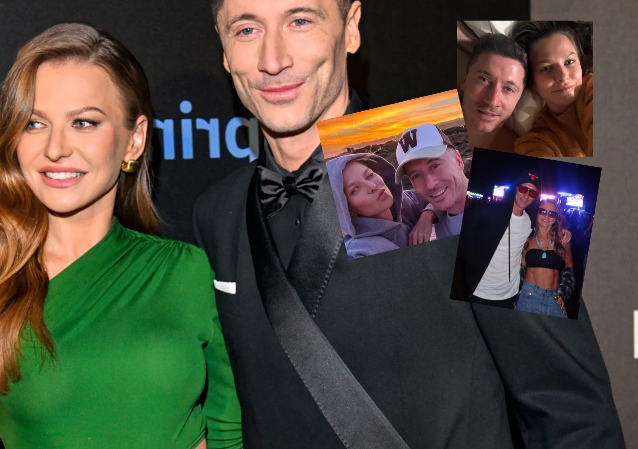 Anna Lewandowska wrzuciła serię prywatnych zdjęć z Robertem Elegancko ubrana kobieta w zielonej sukni i mężczyzna w smokingach pozują razem, a na zdjęciu umieszczono trzy dodatkowe fotografie przedstawiające tę samą parę w swobodnych, codziennych sytuacjach.