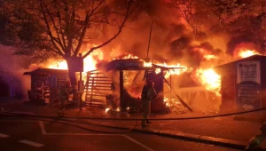 Pożar targowiska miejskiego w Katowicach
