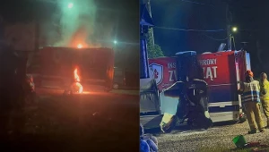 Pożar busa DIOZ na Podhalu