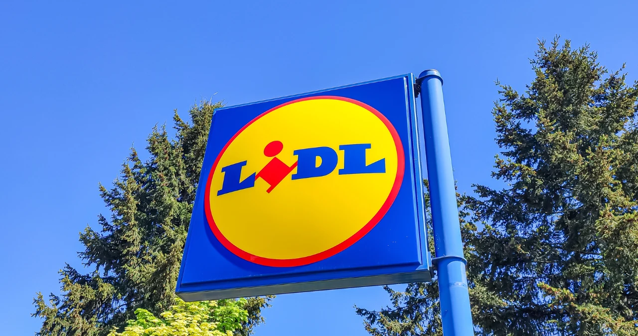 Lidl ma rozwiązanie, które przyda się w wielu domach. Ten sprzęt zrobi najgorszą robotę za nas Szyld sklepu Lidl z żółtym logo na niebieskim tle, na słupie, otoczony drzewami i niebem.