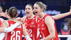Magdalena Stysiak (z prawej) i siatkarki reprezentacji Polski