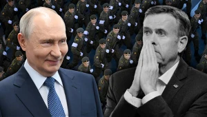 Władimir Putin i John Ratcliffe. W tle rosyjscy żołnierze