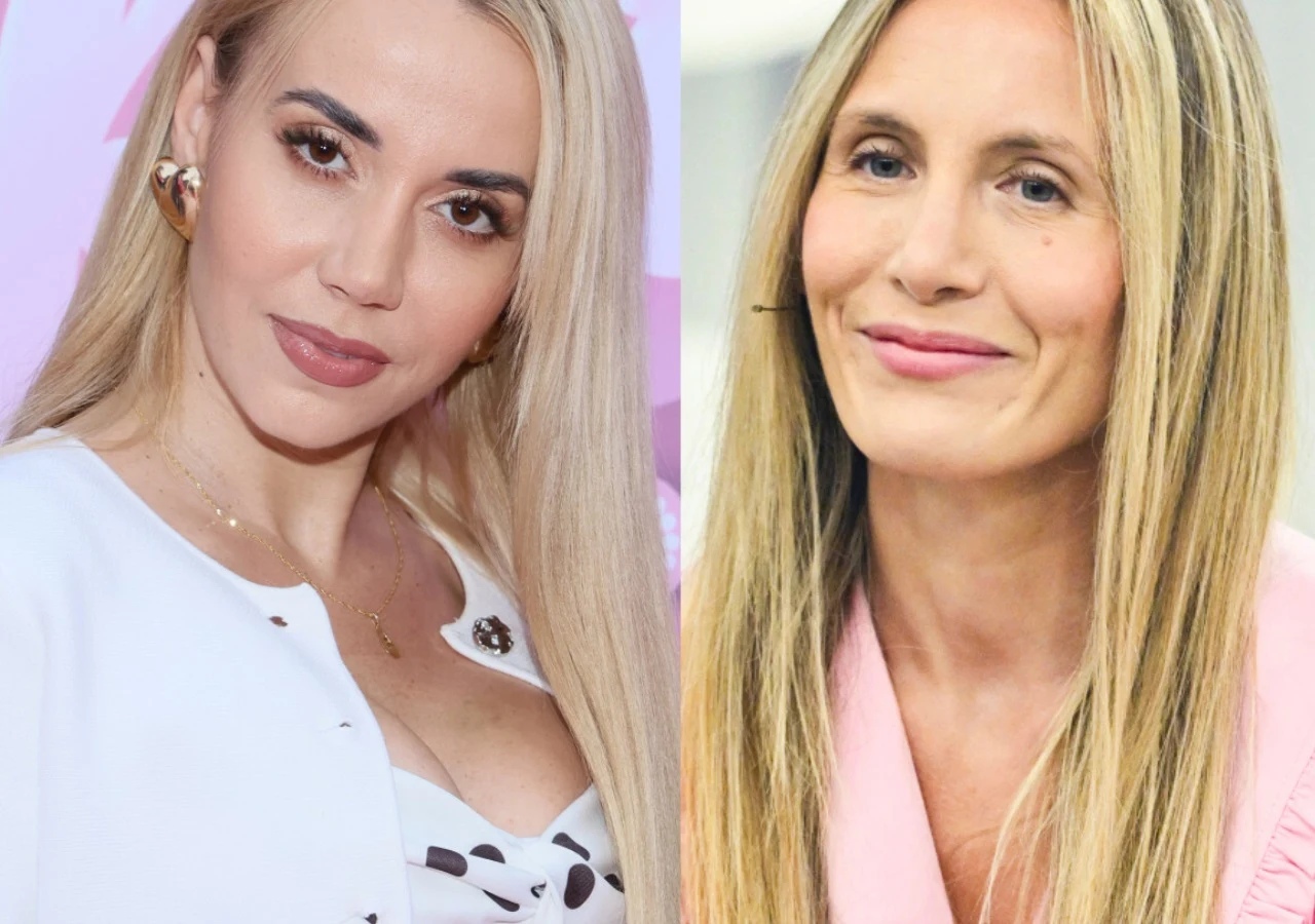 Marianna Schreiber, Pola Wiśniewska Marianna Schreiber i Pola Wiśniewska na zdjęciach w eleganckich, jasnych strojach.