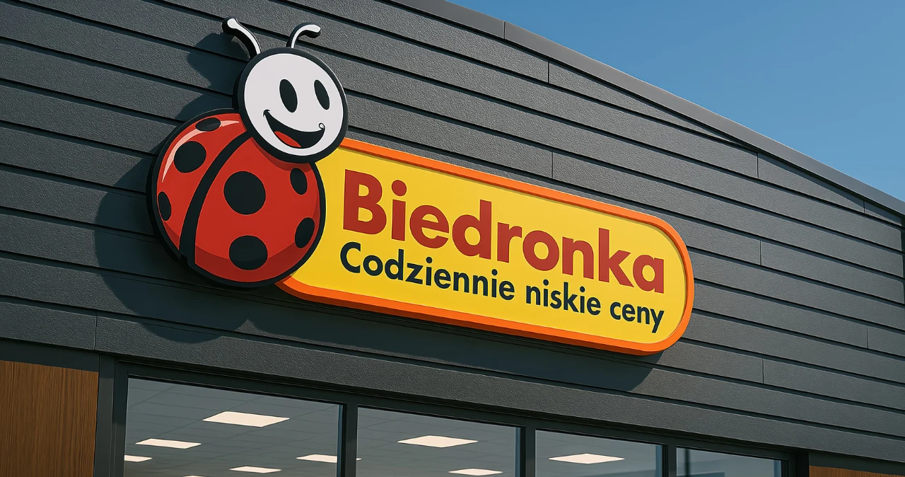 11,99 zł i stół od razu wygląda inaczej. Biedronka wie, czym skusić Szyld Biedronki z logo i hasłem 'Codziennie niskie ceny' na tle elewacji sklepu.