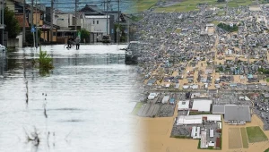 Powódź w prefekturze Fukui w środkowej części Japonii
