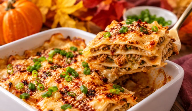 Chińskie pierożki bez lepienia, czyli dumpling lasagna. Viralowy przepis z TikToka dla zabieganych