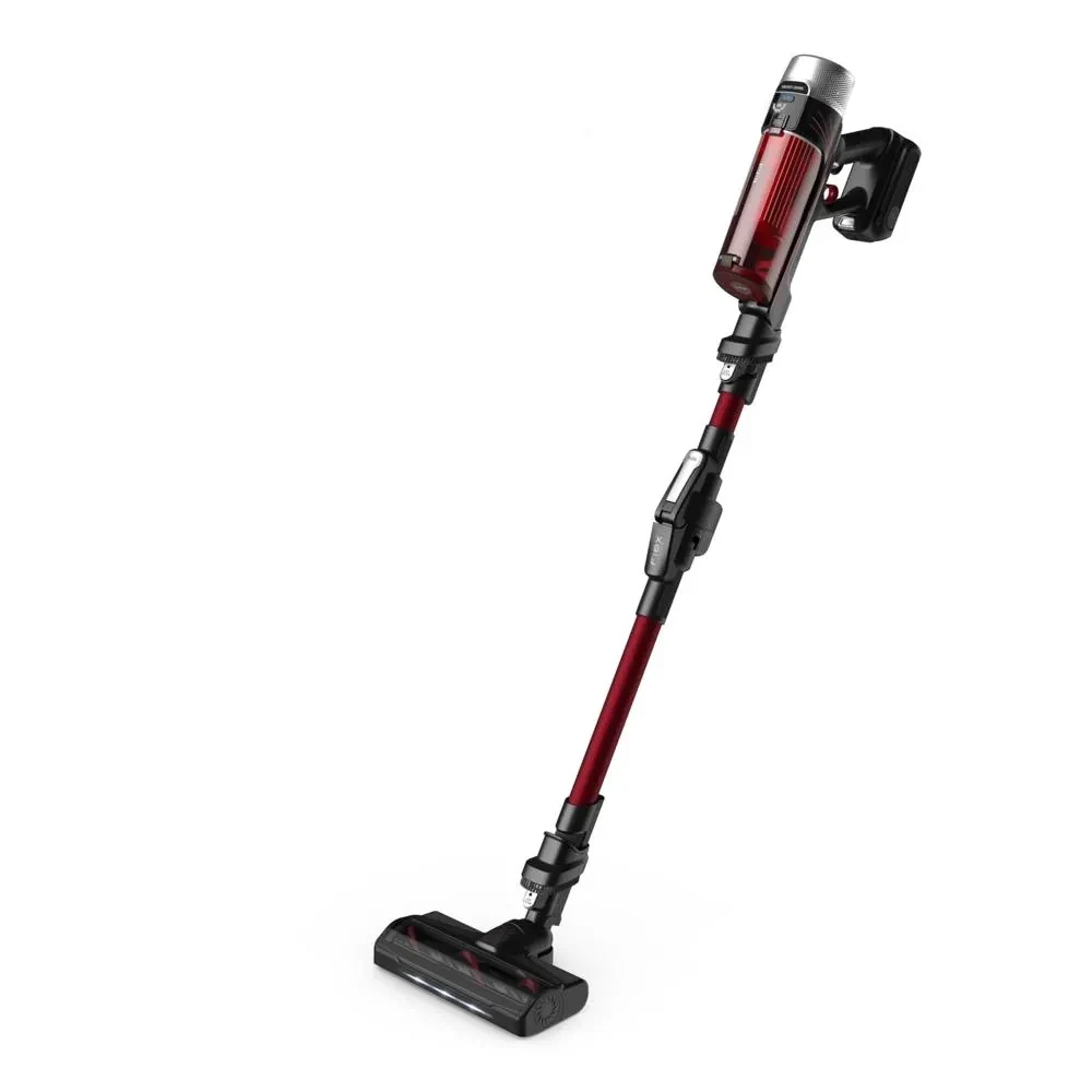 Bezprzewodowy odkurzacz pionowy Tefal X-Force Flex 9.60 Animal za 699 zł Bezprzewodowy odkurzacz pionowy z pojemnikiem na kurz w czerwonym kolorze oraz ergonomiczną rączką.