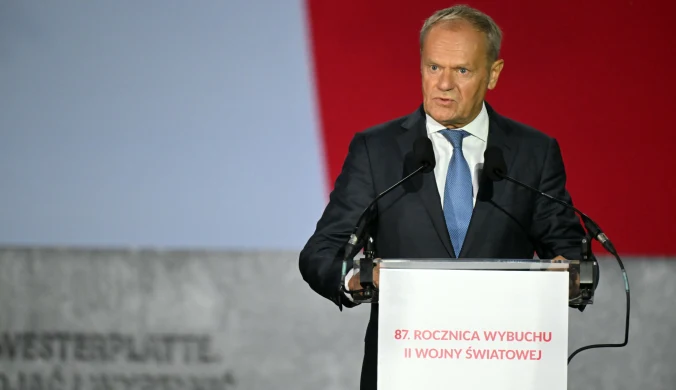 Premier Donald Tusk podczas obchodów 87. rocznicy wybuchu II wojny światowej
