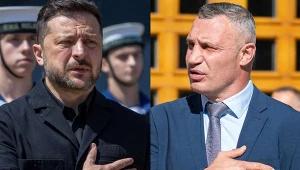 Prezydent Ukrainy Wołodymyr Zełenski, mer Kijowa i niegdysiejszy mistrz świata organizacji WBC w kategorii ciężkiej Witalij Kliczko