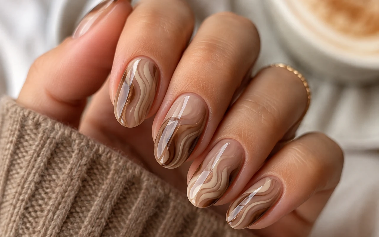 Swirled Mocha Nails robią furorę
