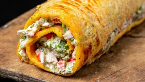Tortilla z serka wiejskiego to sycąca przekąska na drugie śniadanie