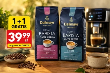 Kawa Dallmayr Home Barista Caffe Crema Dolce i Forte w promocji 1+1 gratis za 39,99 zł