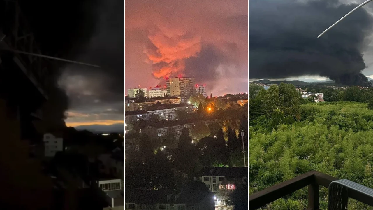 Ukraina zaatakowała Soczi Pożary i dym nad miastem.