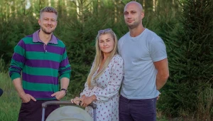 Grzegorz Dobek oraz Klaudia i Valentyn z 9. edycji programu "Rolnik szuka żony"