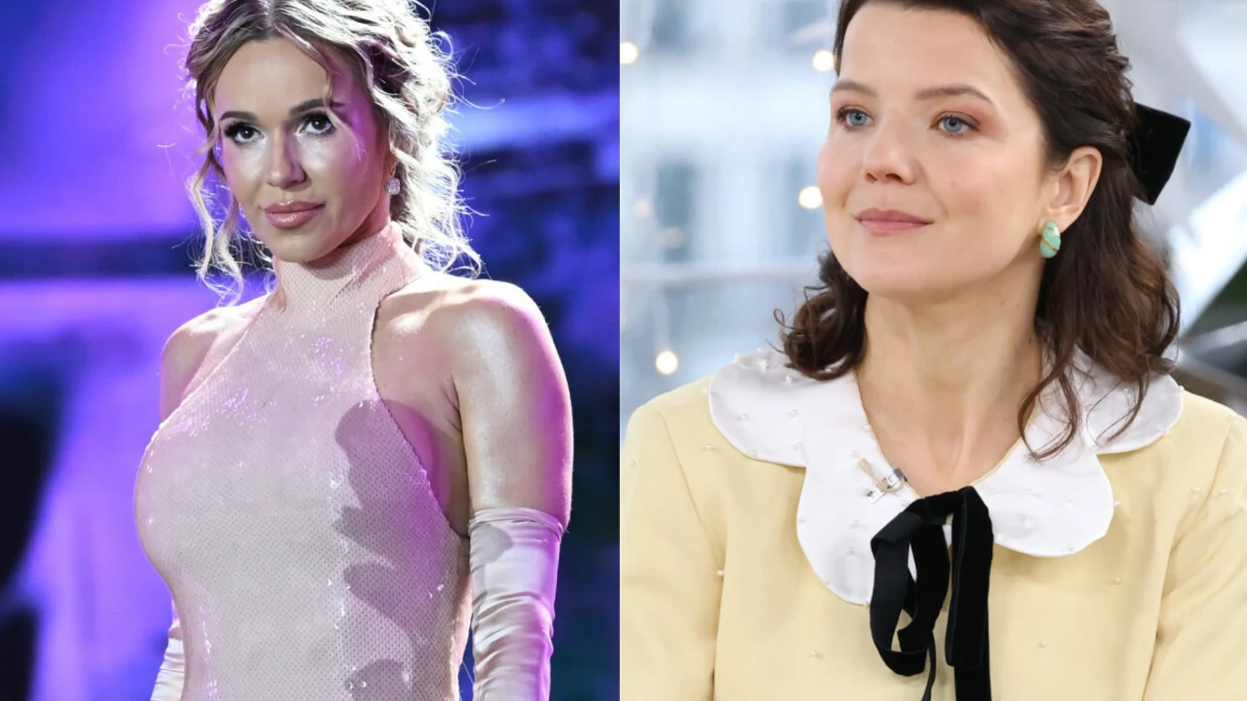 Doda i Joanna Jabłczyńska Joanna Jabłczyńska i Doda. Obie artystki mają jasne włosy i są ubrane w eleganckie stroje.