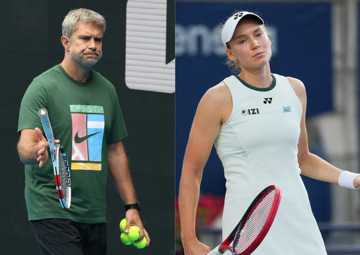 Prowadzona przez Tomasza Wiktorowskiego (L) Naomi Osaka zagrała z Jeleną Rybakiną (P) article cover