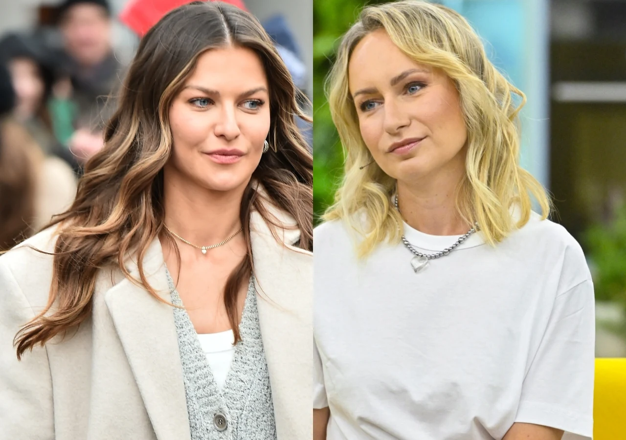 Anna Lewandowska i Monika Sobień-Górska Anna Lewandowska w jesiennej stylizacji i Monika Sobień-Górska, autorka biografii o jej życiu.