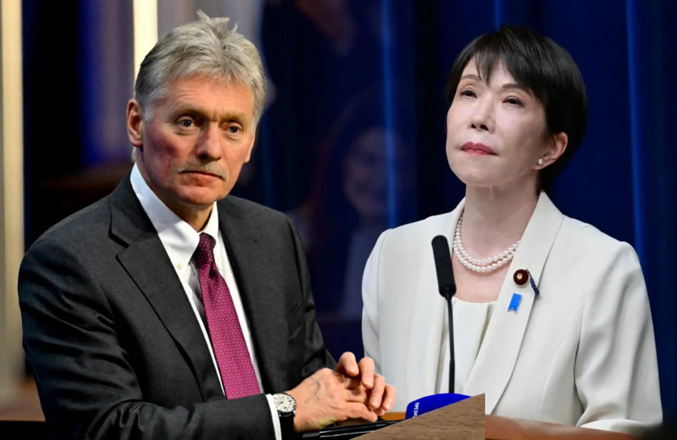 Rosja odrzuca prośbę Japonii o usunięcie pomnika upamiętniającego zwycięstwo w II wojnie światowej Dmitrij Pieskow i Sanae Takaichi