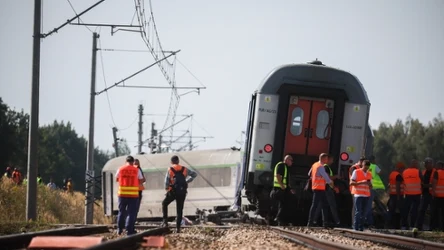 Miejsce wykolejenia pociągu PKP Intercity relacji Lublin-Szczecin w miejscowości Sokolniki Suche