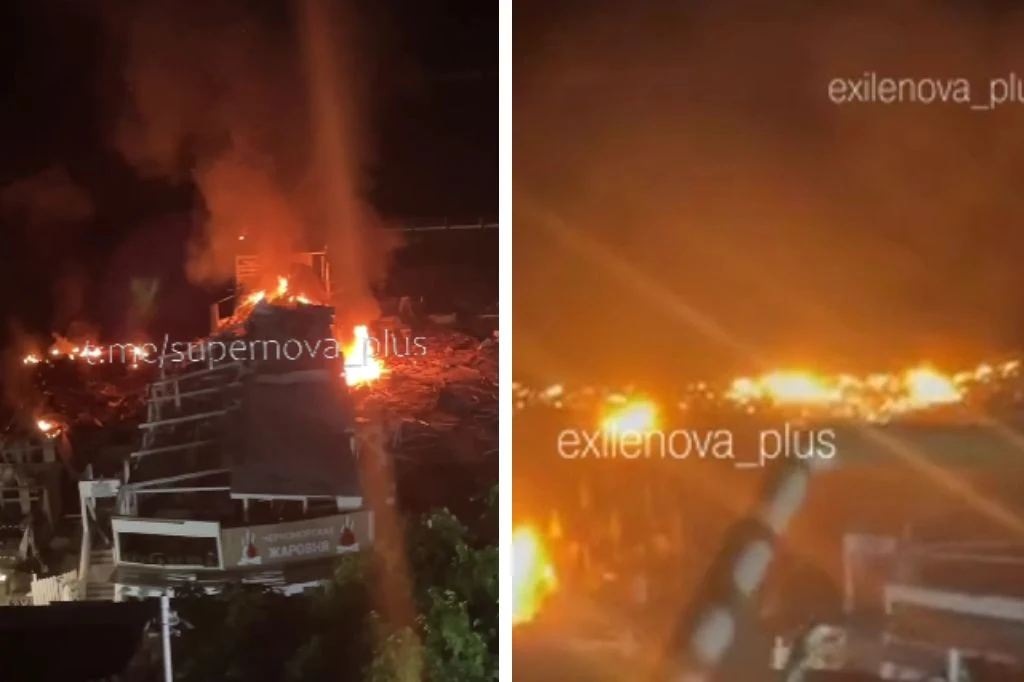 Wojna w Ukrainie. Rekordowy atak Ukrainy, płonie port w Soczi Efekty ataku sił Ukrainy w Soczi w Rosji.