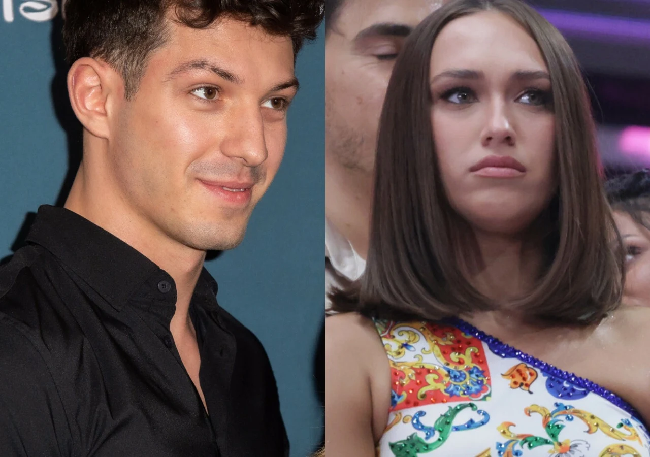 Jasper Sołtysiewicz, Daria Syta Mężczyzna w czarnej koszuli z delikatnym uśmiechem oraz kobieta o prostych, brązowych włosach i poważnym wyrazie twarzy, ubrana w kolorową, wzorzystą sukienkę.