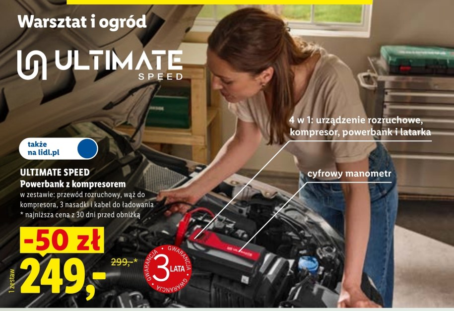 Powerbank z kompresorem ULTIMATE SPEED za 249 zł w gazetce Lidla