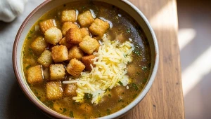 Czeska zupa czosnkowa z grzankami i serem to idealny obiad na pierwsze chłody. Rozgrzewa niczym kocyk i stawia na nogi w chorobie.