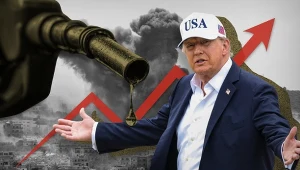 Narracja Trumpa jest błędna - wskazuje analityk rynku paliw, na kolażu Donald Trump, w tle eksplozje na Bliskim Wschodzie, grafika: M. Piasecka