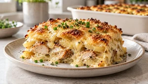 Gratin z ziemniaków, kurczaka i sera havarti