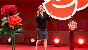 Liderka szwedzkiej opozycji Magdalena Andersson podczas wieczoru wyborczego