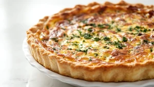Quiche Lorraine to znakomita tarta z boczkiem na kruchym cieście idealna na obiad z porcją sałatki