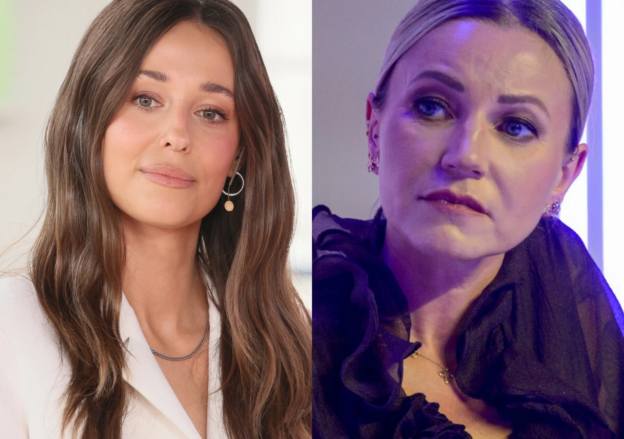 Izabella Krzan, Daria Ładocha Izabella Krzan oraz Daria Ładocha, była i obecna prowadząca program "Azja Express", zestawione na osobnych portretach.