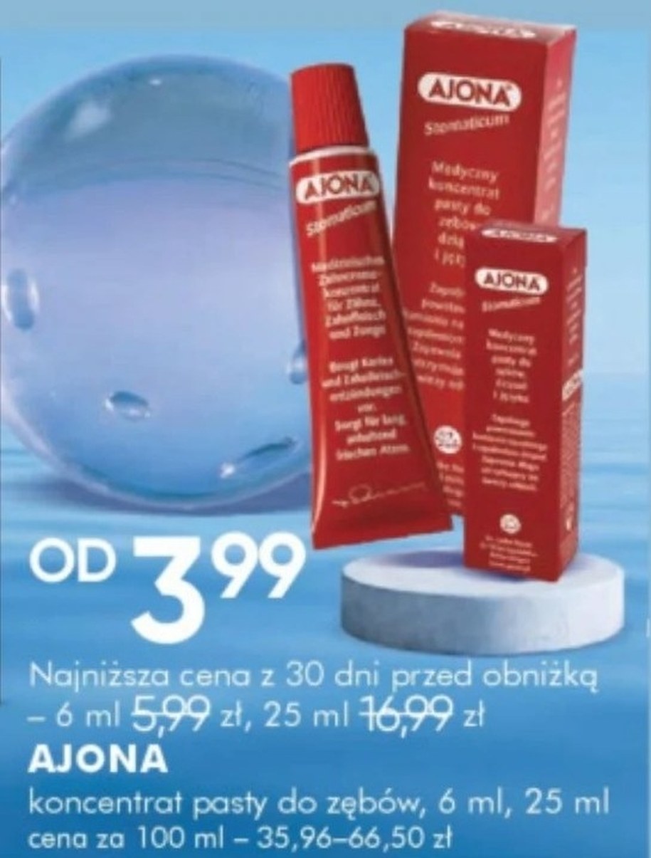 Pasta Ajona 6 ml i 25 ml od 3,99 zł w gazetce Super-Pharm