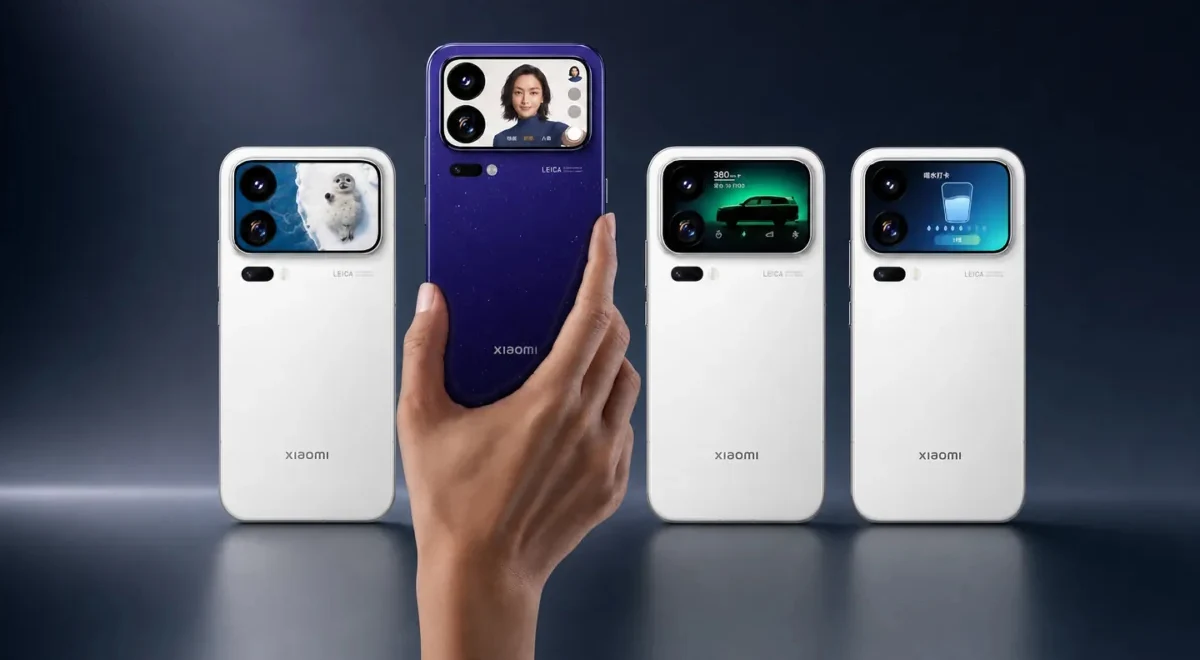 Xiaomi 18 Pro z datą premiery. Marka ujawnia pięć nowości. Smartfony Xiaomi 18 Pro z cienkimi ramkami, jeden z nich pokazuje selfie na dodatkowym ekranie z tyłu obudowy