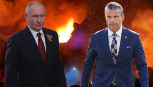 Rosyjski przywódca Władimir Putin i sekretarz obrony USA Pete Hegseth