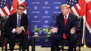 Premier Wielkiej Brytanii Andy Burnham i prezydent USA Donald Trump