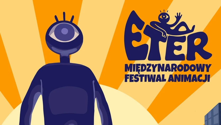 Grafika promująca Międzynarodowy Festiwal Animacji ETER