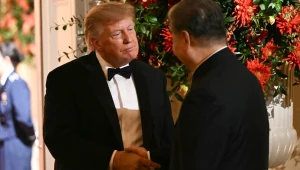 Prezydent USA Donald Trump i przywódca Chin Xi Jinping podczas kolacji w Białym Domu