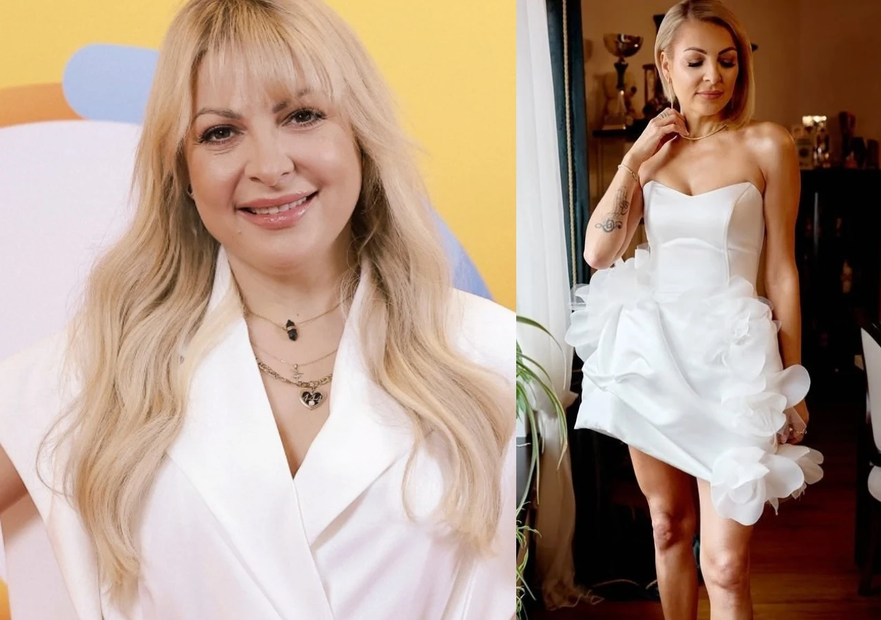Magdalena Narożna wzięła ślub/Instagram:@madzia_pim Magdalena Narożna w krótkiej sukni ślubnej z dekoracyjnymi falbanami w jasnym wnętrzu podczas ceremonii zaślubin.