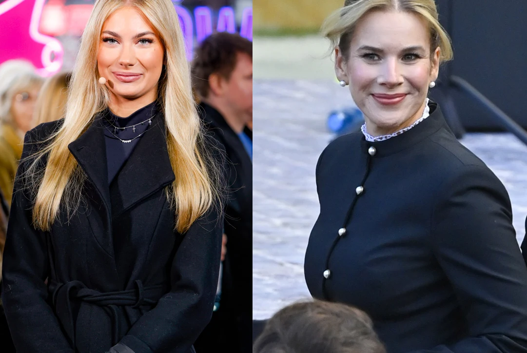 Bianka Chajzer, Marta Nawrocka Bianka Chajzer i Marta Nawrocka. Obie kobiety w eleganckich, czarnych stylizacjach uśmiechają się do aparatu.