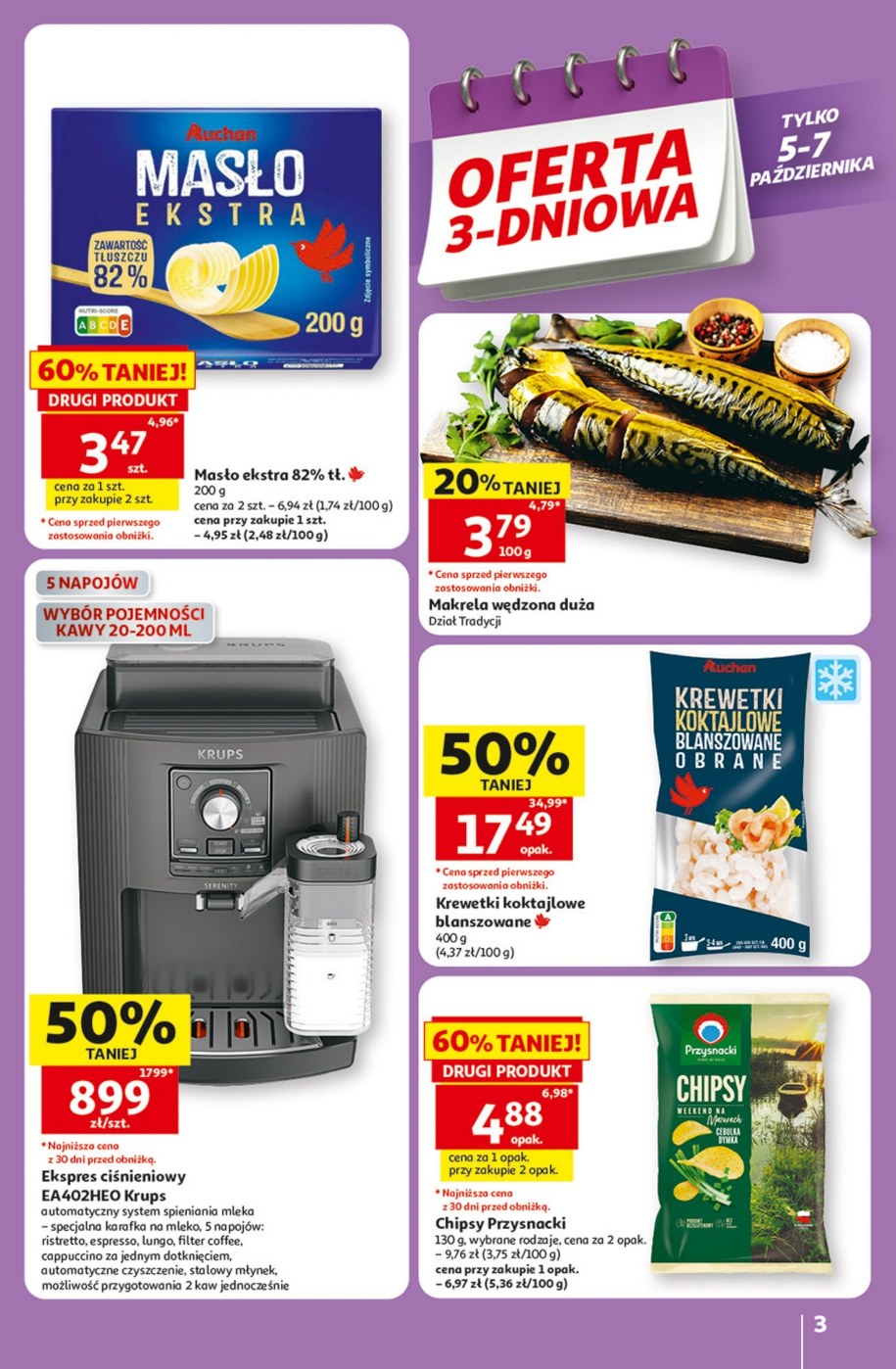 Ekspres Krups EA402 za 899 zł w ofercie 3-dniowej Auchan 5–7 października
