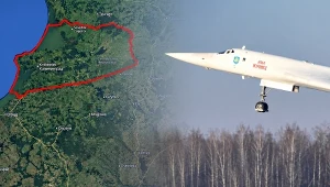 Kólewiec i rosyjski bombowiec strategiczny Tu-160, zdolny do przenoszenia broni jądrowej