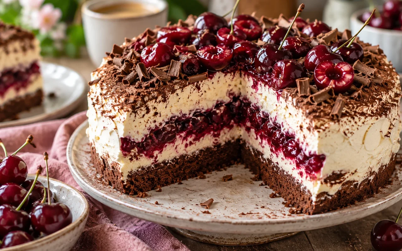 Ten tort zawsze robi wrażenie Tort tiramisu z wiśniami – przepis na kakaowy tort z mascarpone