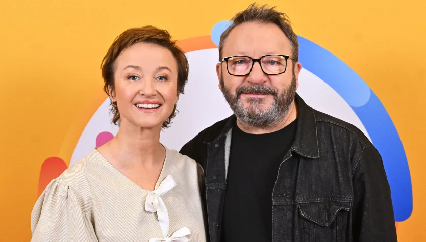 Gabriela Muskała i Zbigniew Zamachowski w "halo tu polsat"