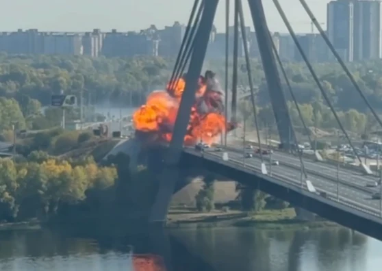 Nowy atak Rosji na Most Północny w Kijowie