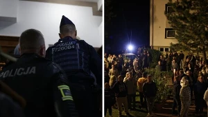Grojec. Awantura pod kościołem. Biskup Roman Pindel w asyście policji