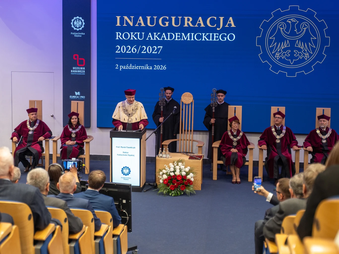 Inauguracja roku akademickiego. Jakie plany ma gliwicka uczelnia? Rektor Politechniki Śląskiej przemawia podczas inauguracji roku akademickiego 2026/2027 w Gliwicach.